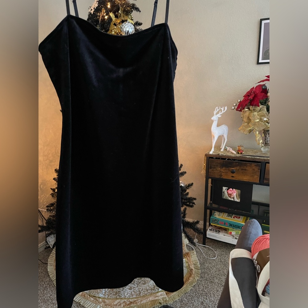Black velvet dress